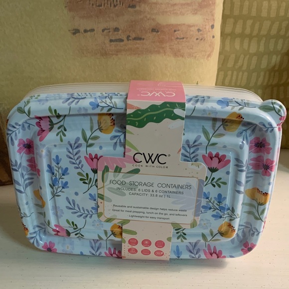 CWC 12PC Floral Food Storage Containers - Picture 1 of 2